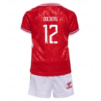 Maglie da calcio Danimarca Kasper Dolberg #12 Prima Maglia Bambino Europei 2024 Manica Corta (+ Pantaloni corti)